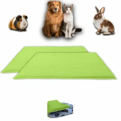 NEO SOLVO - Lot de 2 - tapis pour cochon d'inde et lapin en polaire 60 x 50 cm - polaire absorbant, lavable en machine, economique