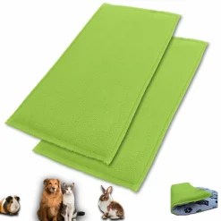 NEO SOLVO - Lot de 2 - tapis pour cochon d'inde et lapin en polaire 140 x 70 cm - polaire absorbant, lavable en machine, economique