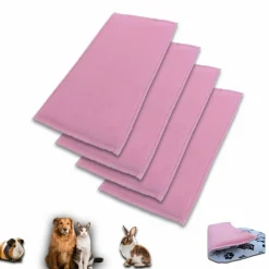 NEO SOLVO - Lot de 4 - tapis pour cochon d'inde et lapin en polaire 105 x 70 cm - polaire absorbant, lavable en machine, economique