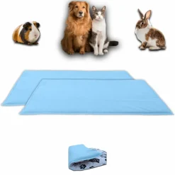 NEO SOLVO - Lot de 2 - tapis pour cochon d'inde et lapin en polaire 60 x 50 cm - polaire absorbant, lavable en machine, economique