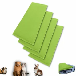 NEO SOLVO - Lot de 4 - tapis pour cochon d'inde et lapin en polaire 120 x 60 cm - polaire absorbant, lavable en machine, economique