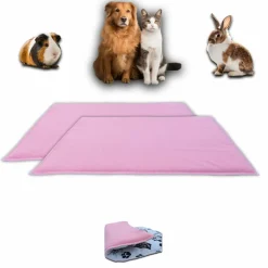 NEO SOLVO - Lot de 2 - tapis pour cochon d'inde et lapin en polaire 60 x 50 cm - polaire absorbant, lavable en machine, economique