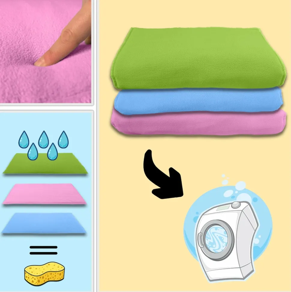 NEO SOLVO - Lot de 2 - tapis pour cochon d'inde et lapin en polaire 60 x 50 cm - polaire absorbant, lavable en machine, economique