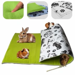 NEO SOLVO - Tapis pour cochon d'inde et lapin en polaire - 120 x 60 cm - polaire absorbant, lavable en machine, economique et ecologique