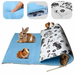 NEO SOLVO - Tapis pour cochon d'inde et lapin en polaire - 120 x 60 cm - polaire absorbant, lavable en machine, economique et ecologique