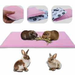 NEO SOLVO - Tapis pour cochon d'inde et lapin en polaire - 70 x 35 cm - polaire absorbant, lavable en machine, economique et ecologique