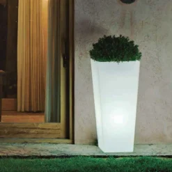 NEW GARDEN - Pot lumineux melisa 30 smarttech, recharge solaire ou usb, avec télécommande