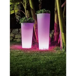NEW GARDEN - Pot lumineux solaire ficus 60 smarttech, recharge solaire ou usb, avec telecommande