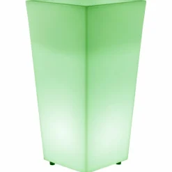 NEWGARDEN - Pot lumineux melisa 50 solaire+batterie rechargeable led rgb avec télécommande 50x50x110cm