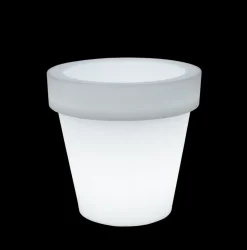 NEWGARDEN - Pot rond lumineux magnolia 120 solaire+batterie rechargeable led rgb avec télécommande ø120x114cm