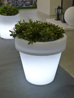 NEWGARDEN - Pot rond lumineux magnolia 120 solaire+batterie rechargeable led rgb avec télécommande ø120x114cm