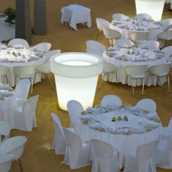 NEWGARDEN - Pot rond lumineux magnolia 120 solaire+batterie rechargeable led rgb avec télécommande ø120x114cm