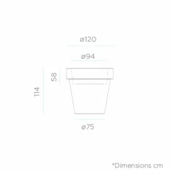 NEWGARDEN - Pot rond lumineux magnolia 120 solaire+batterie rechargeable led rgb avec télécommande ø120x114cm