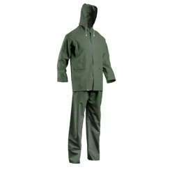 NOTRE SELECTION - Ensemble de pluie veste et pantalon double enduction pvc vert tl 50201