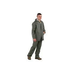 NOTRE SELECTION - Ensemble de pluie veste et pantalon double enduction pvc vert t2xl 50203