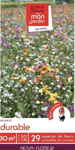 NOVA-FLORE - Prairies fleuries : prairie durable - 30m²