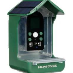 NUM'AXES - Mangeoire / abreuvoir pour oiseaux avec caméra intégrée - - cam1074 - 120 ° - vert