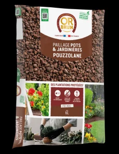 OR BRUN - Obrppou6u -paillage de pouzzolane - protection des plantes
