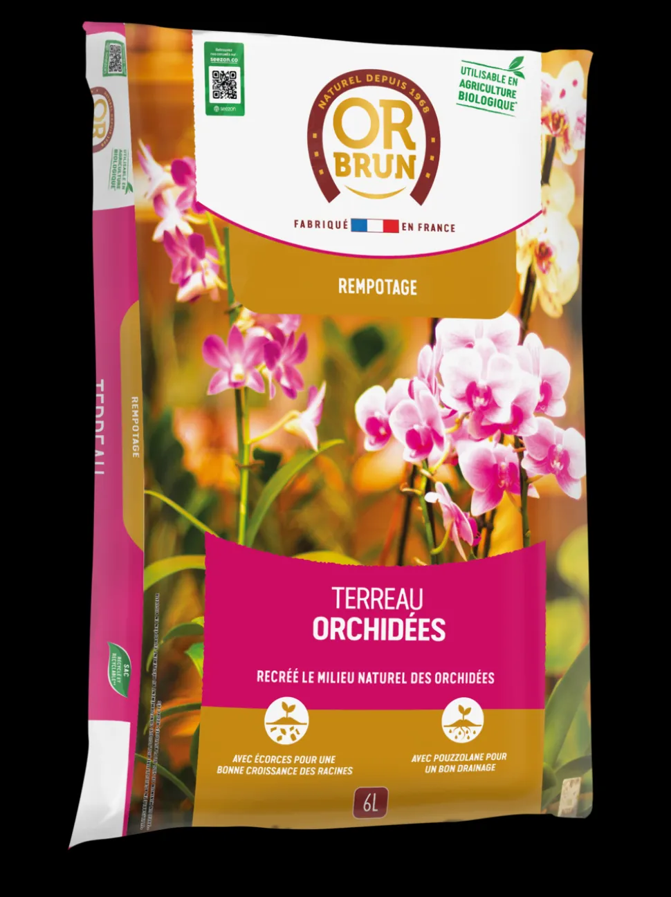 OR BRUN - Obrtorc6u -terreau orchidées - 6l -favorise la croissance