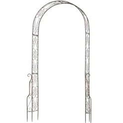 OUTSUNNY - Arche de jardin arche à rosiers style fer forgé dim. 120l x 30l x 226h cm métal époxy noir vieilli cuivré