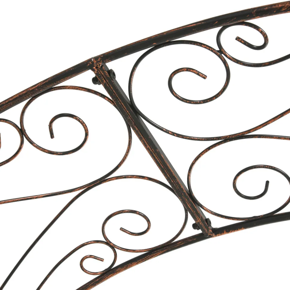 OUTSUNNY - Arche de jardin arche à rosiers style fer forgé dim. 120l x 30l x 226h cm métal époxy noir vieilli cuivré