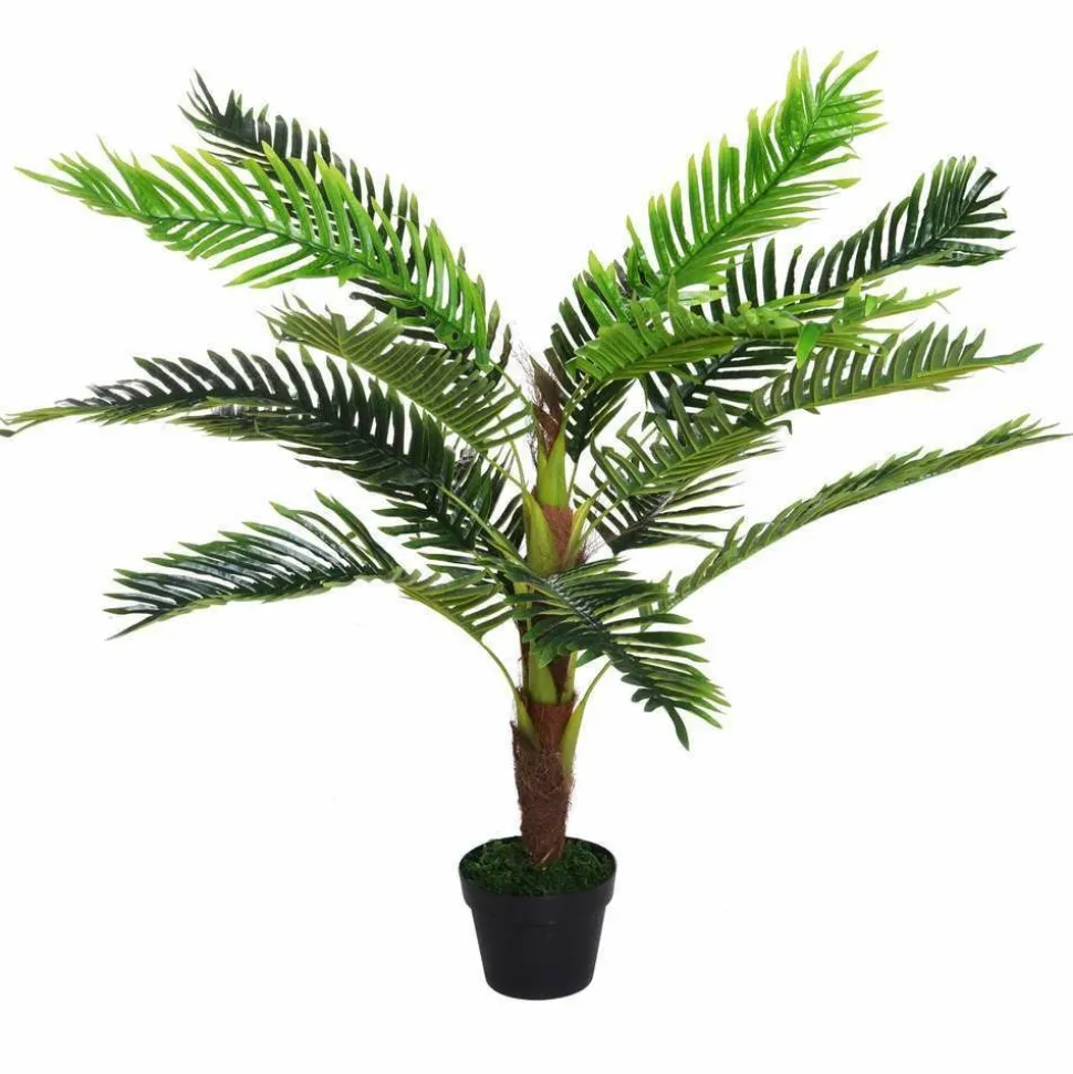 OUTSUNNY - Palmier artificiel H.123 cm - pot inclus