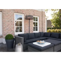 OUTTRADE - Chauffage halogène extérieur ARTIX CORDA 2100 en acier brun - D.60 cm