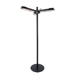 OUTTRADE - Chauffage halogène extérieur parasol SUNRED acier argent - D.100 cm