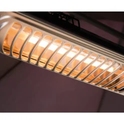 OUTTRADE - Chauffage halogène extérieur parasol SUNRED acier argent - D.100 cm