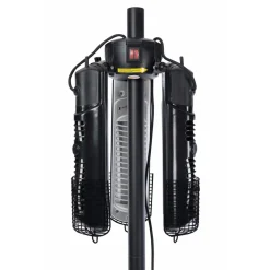 OUTTRADE - Chauffage halogène extérieur parasol SUNRED acier argent - D.100 cm