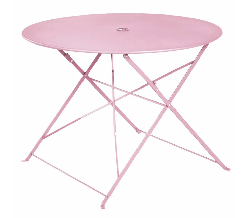OZALIDE - Table de jardin pliante - 4 places - rose - bellagio