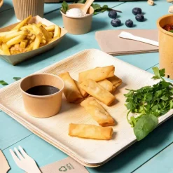 PACOVIS - Assiettes jetables en palmier - lot de 25 - 24 x 24 cm