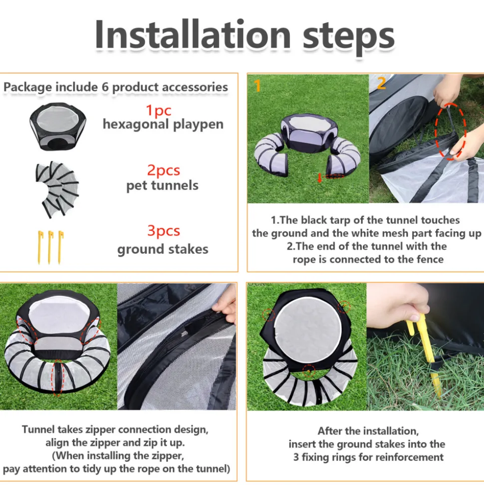 Parc pliable pour animaux de compagnie mcboson tente de jeu pour petits animaux