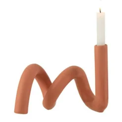 PARIS PRIX - Bougeoir design céramique "torsia" 25cm orange