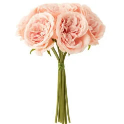 PARIS PRIX - Bouquet de fleurs artificielles "rose" 25cm rose