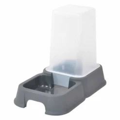 PARIS PRIX - Distributeur d'eau & croquettes "chat" 3,5l gris