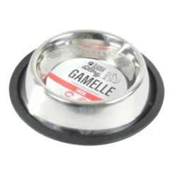 PARIS PRIX - Gamelle pour chien & chat "antidérapante" 24cm argent