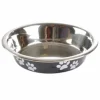 PARIS PRIX - Gamelle pour chien & chat "motifs pattes" 12cm noir