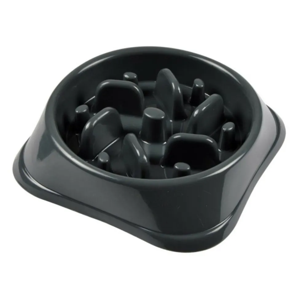 PARIS PRIX - Gamelle pour chien & chat "anti-glouton" 19cm anthracite