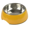 PARIS PRIX - Gamelle pour chien & chat "bol inox" 17cm moutarde