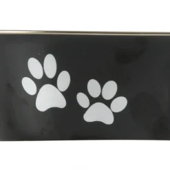 PARIS PRIX - Gamelle pour chien & chat "motifs pattes" 21cm noir