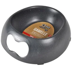 PARIS PRIX - Gamelle pour chien & chat "bambou" 22cm anthracite