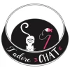 PARIS PRIX - Gamelle pour chat "j'adore" 19cm noir & blanc