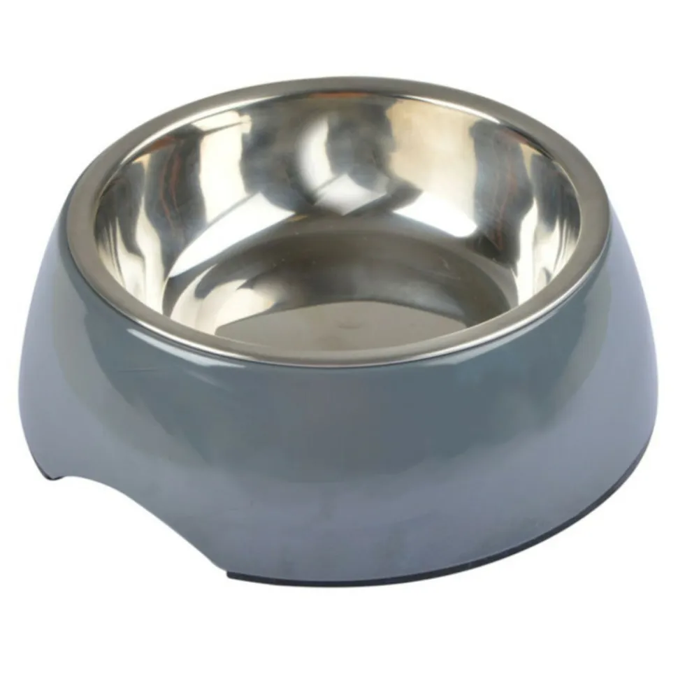 PARIS PRIX - Gamelle pour chien & chat "bol inox" 17cm anthracite