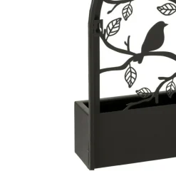 PARIS PRIX - Jardinière murale en métal "oiseaux" 41cm noir