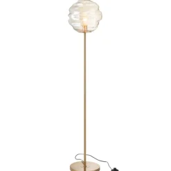 PARIS PRIX - Lampadaire en verre "ruche" 156cm cognac clair