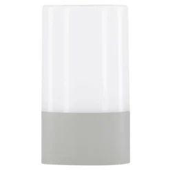 PARIS PRIX - Lampe à poser d'extérieur led "tubu" 18cm gris