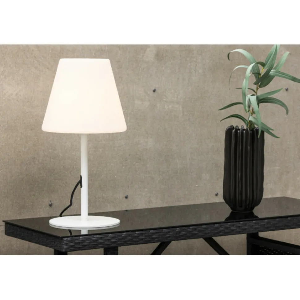 PARIS PRIX - Lampe à poser d'extérieur "moris" 52cm blanc