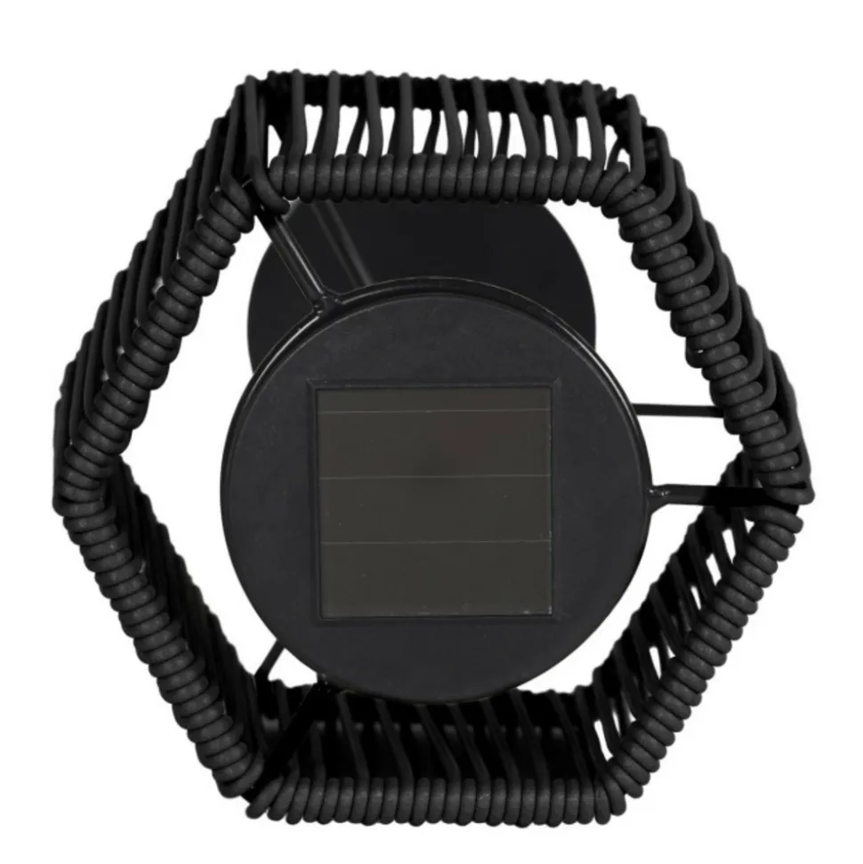 PARIS PRIX - Lampe à poser extérieur solaire "carmine" 40cm noir