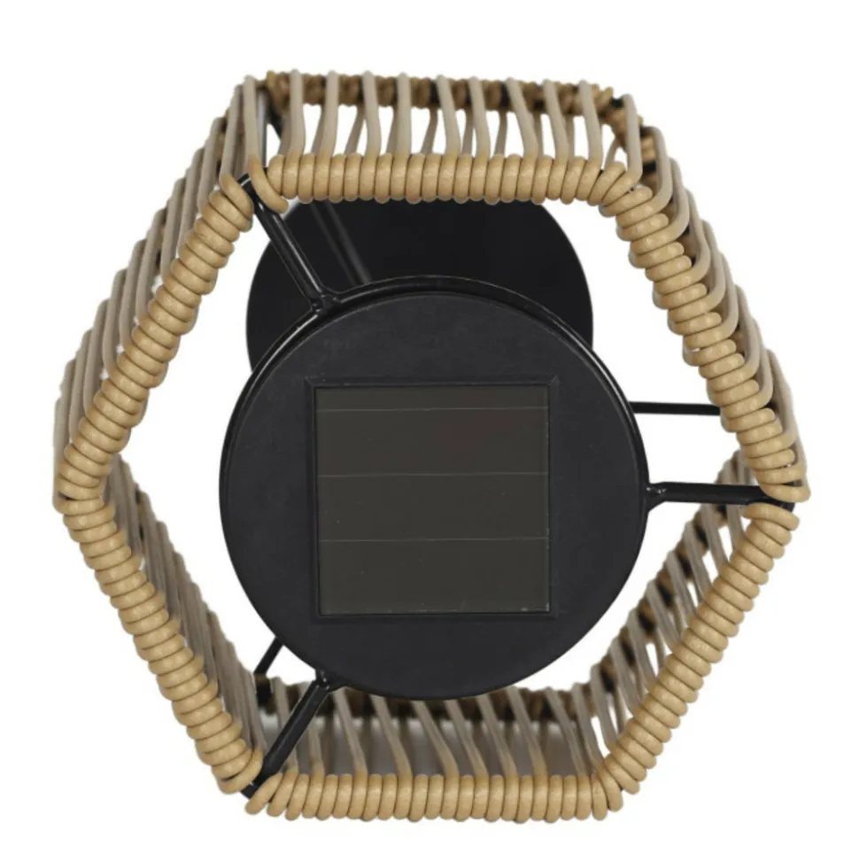 PARIS PRIX - Lampe à poser extérieur solaire "carmine" 40cm beige